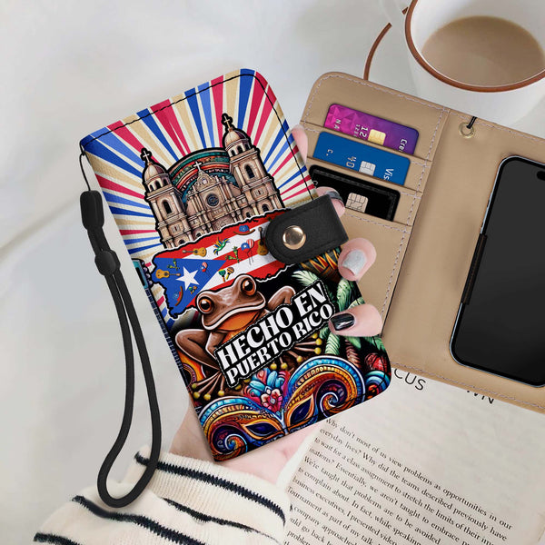 Fabriqué à Porto Rico - Portefeuille en cuir personnalisé pour téléphone - LA006_PW