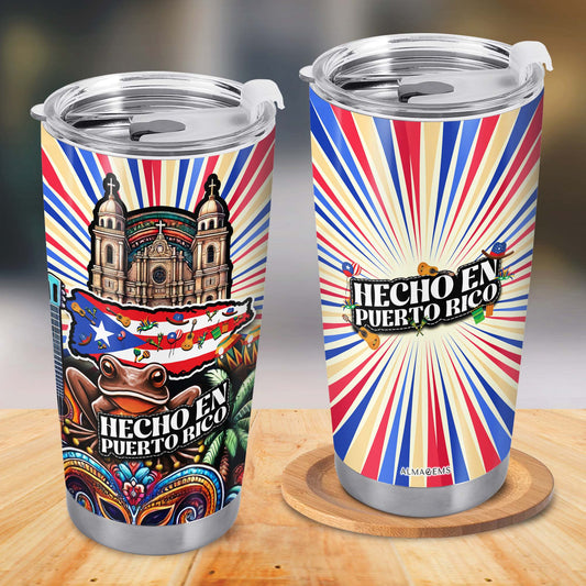 Hecho En Puerto Rico - Personalized Custom Stainless Steel Tumbler 20oz 30oz - LA006_TB