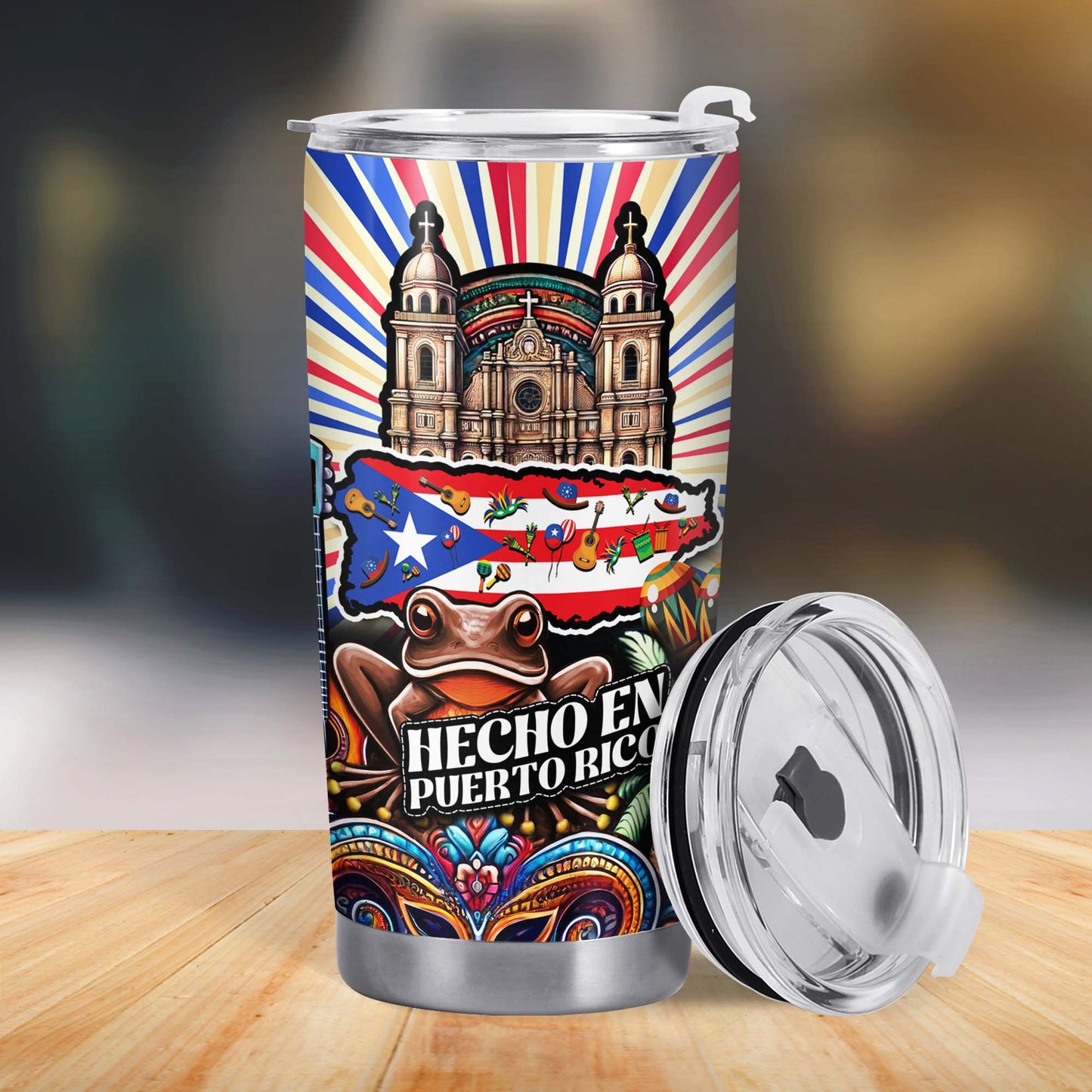 Hecho en Puerto Rico - Vaso de acero inoxidable personalizado de 20 oz y 30 oz - LA006_TB