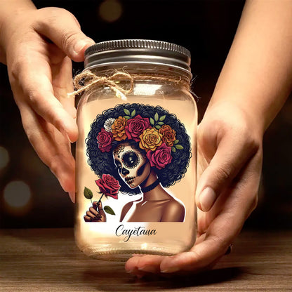 Une belle âme - Lampe personnalisée en pot Mason - LA008_JARL