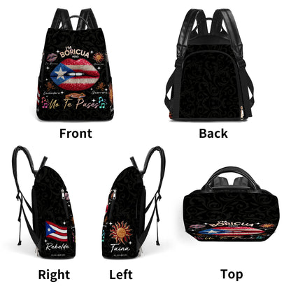 Je suis Boricua. Pero No Te Pases - Sac à dos en cuir personnalisé - LA011_BP