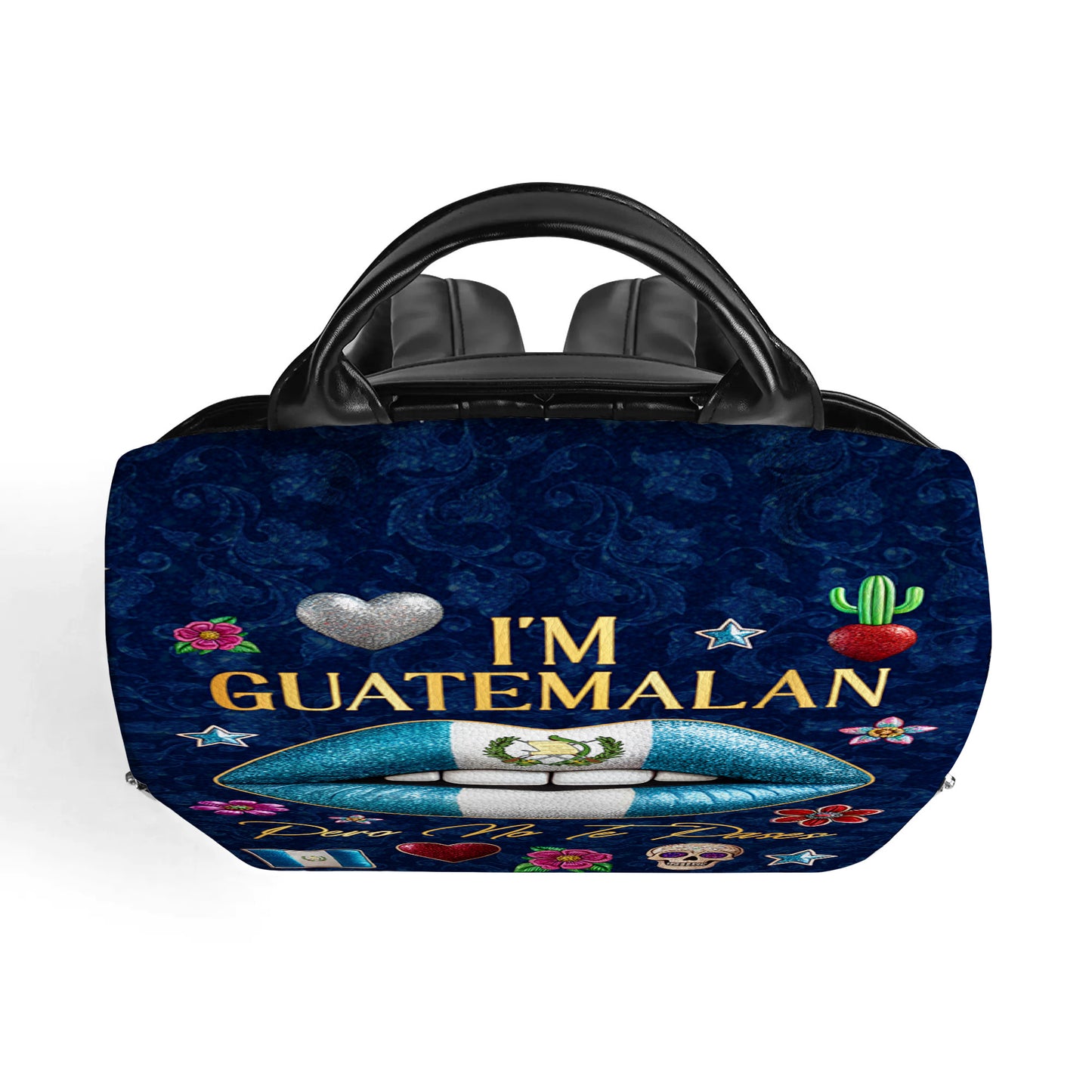 Soy guatemalteco, pero no te pases - Mochila de cuero personalizada - LA013_BP
