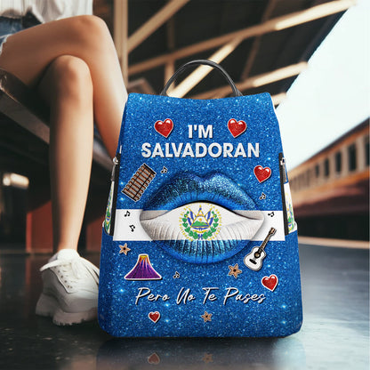 Je suis Salvadorien, mais je ne te laisse pas tranquille ! Sac à dos en cuir personnalisé - LA014_BP
