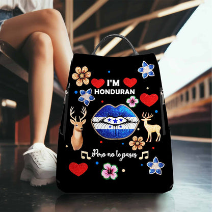 Soy Hondureño Pero No Te Pases - Mochila de Cuero Personalizada - LA016_BP