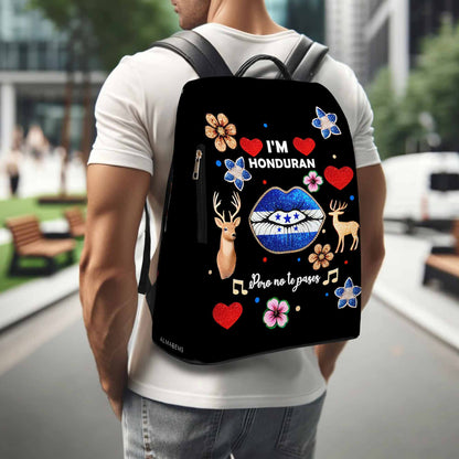 Soy Hondureño Pero No Te Pases - Mochila de Cuero Personalizada - LA016_BP