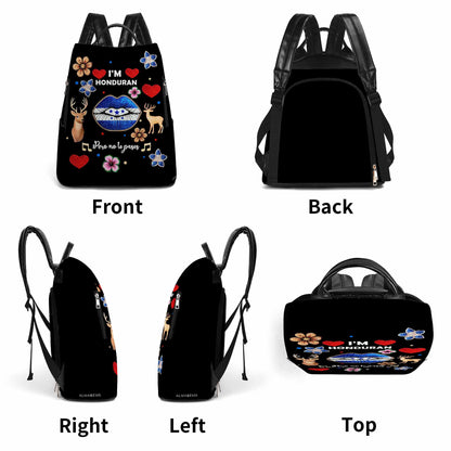 Soy Hondureño Pero No Te Pases - Mochila de Cuero Personalizada - LA016_BP