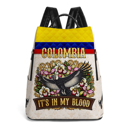 COLOMBIE. J'ai ça dans le sang - Sac à dos en cuir personnalisé - LA018_BP