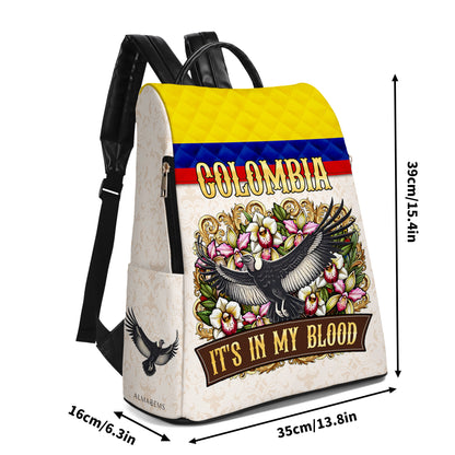COLOMBIE. J'ai ça dans le sang - Sac à dos en cuir personnalisé - LA018_BP