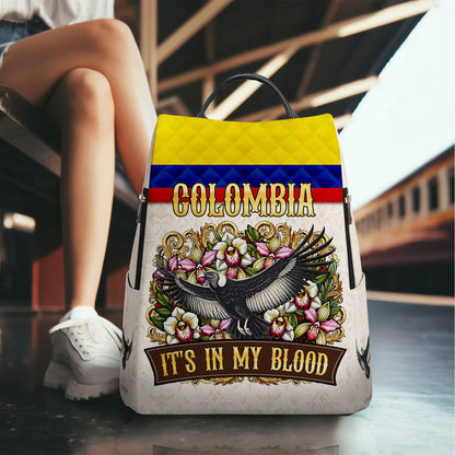 COLOMBIE. J'ai ça dans le sang - Sac à dos en cuir personnalisé - LA018_BP