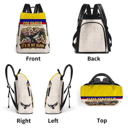 COLOMBIE. J'ai ça dans le sang - Sac à dos en cuir personnalisé - LA018_BP