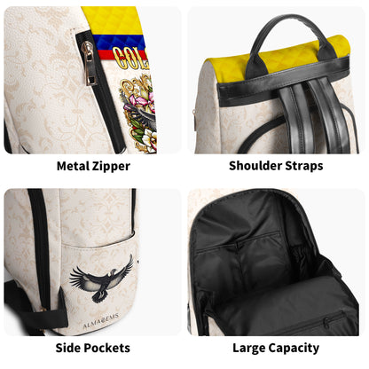 COLOMBIE. J'ai ça dans le sang - Sac à dos en cuir personnalisé - LA018_BP
