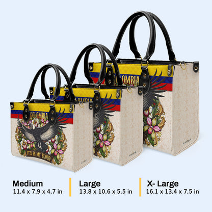 COLOMBIE, J'AI DANS LE SANG - Sac à main en cuir personnalisé - LA018_HB