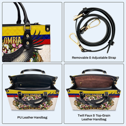 COLOMBIE, J'AI DANS LE SANG - Sac à main en cuir personnalisé - LA018_HB
