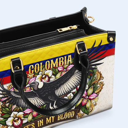 COLOMBIE, J'AI DANS LE SANG - Sac à main en cuir personnalisé - LA018_HB