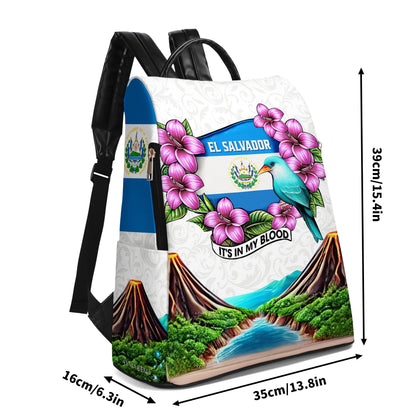 El Salvador, c'est dans mon sang - Sac à dos en cuir personnalisé - LA020_BP
