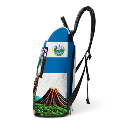 El Salvador, c'est dans mon sang - Sac à dos en cuir personnalisé - LA020_BP