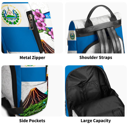 El Salvador, c'est dans mon sang - Sac à dos en cuir personnalisé - LA020_BP
