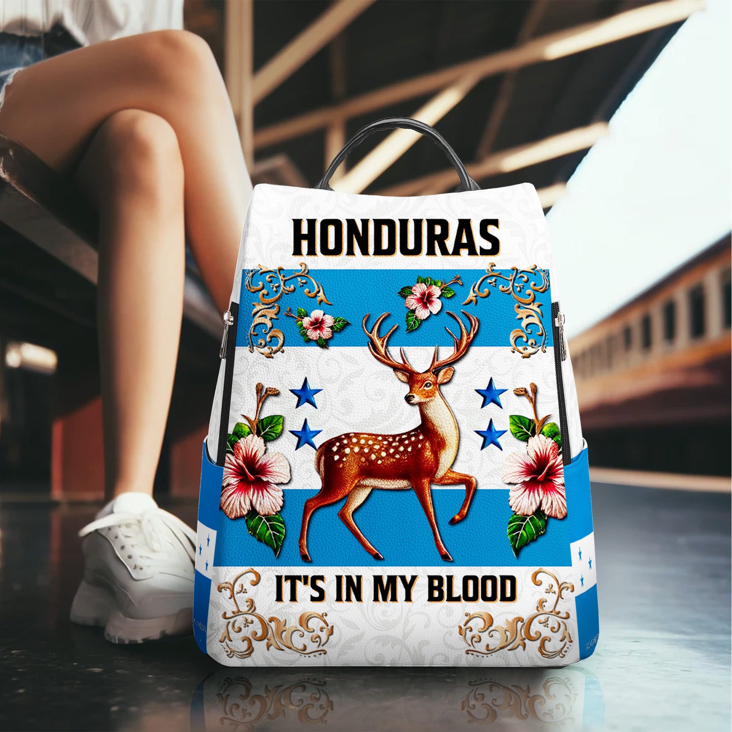 Honduras. Lo llevo en la sangre - Mochila de piel personalizada - LA022_BP
