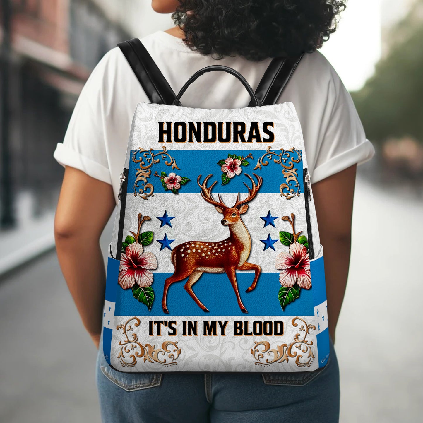 Honduras. Lo llevo en la sangre - Mochila de piel personalizada - LA022_BP