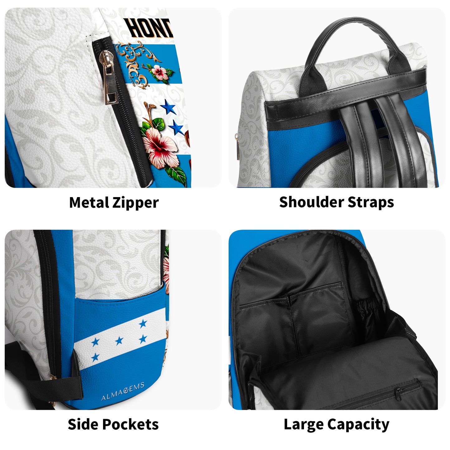 Honduras. Lo llevo en la sangre - Mochila de piel personalizada - LA022_BP