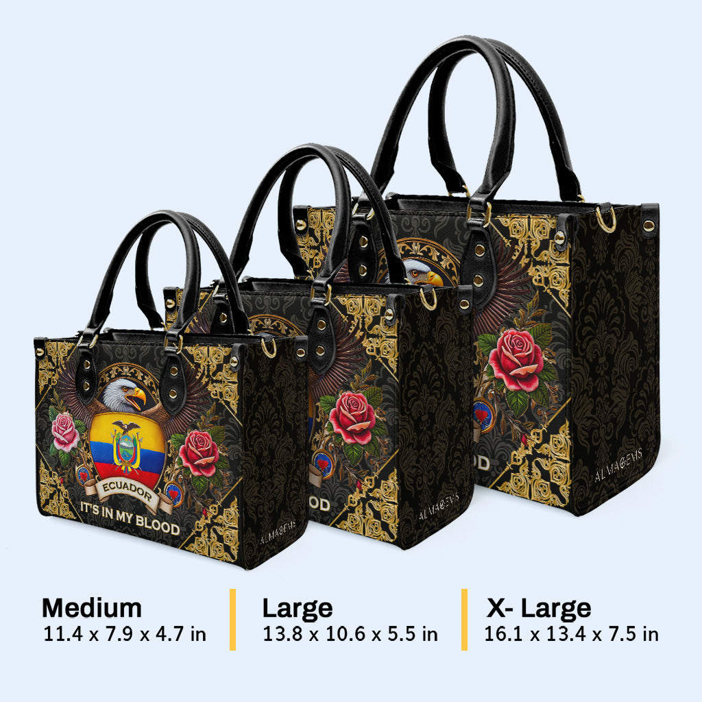 ÉQUATEUR. J'AI L'ÂME DANS LE SANG - Sac à main en cuir personnalisé - LA024_HB