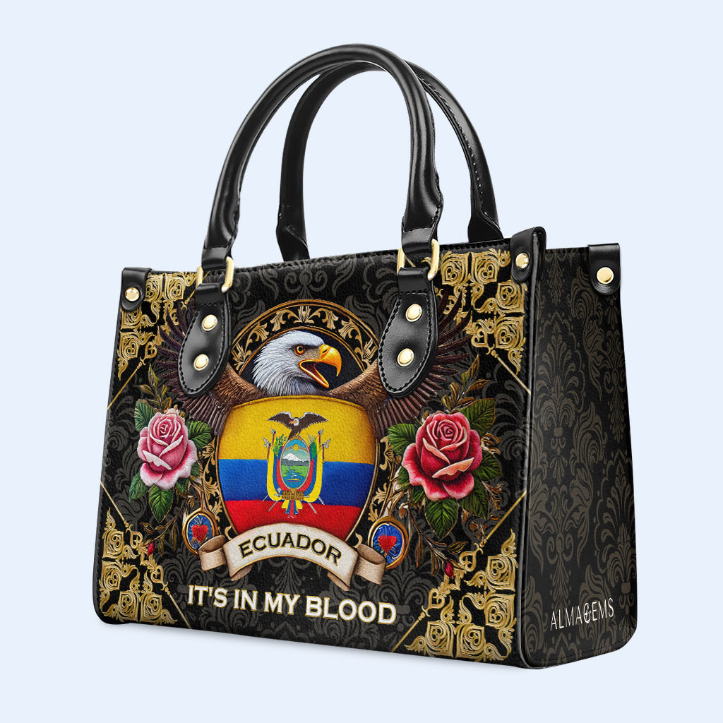 ÉQUATEUR. J'AI L'ÂME DANS LE SANG - Sac à main en cuir personnalisé - LA024_HB