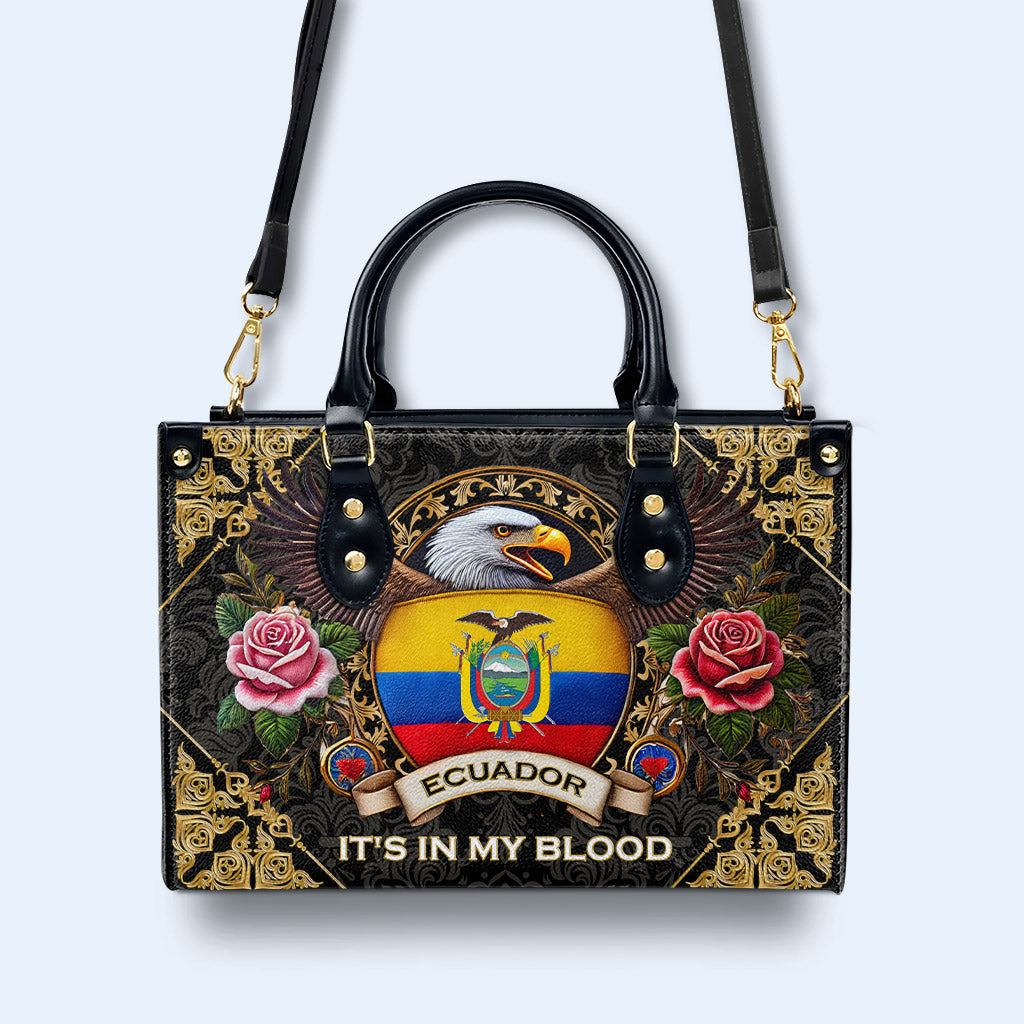 ÉQUATEUR. J'AI L'ÂME DANS LE SANG - Sac à main en cuir personnalisé - LA024_HB