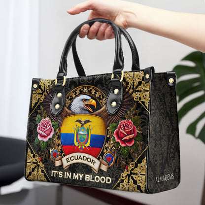 ÉQUATEUR. J'AI L'ÂME DANS LE SANG - Sac à main en cuir personnalisé - LA024_HB