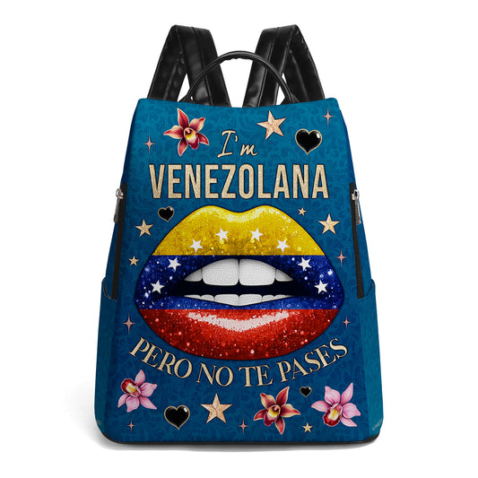 Soy Venezolana Pero No Te Pases - Mochila de Cuero Personalizada - LA032_BP