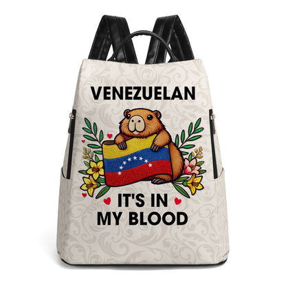 Venezuela, c'est dans mon sang ! Sac à dos en cuir personnalisé - LA033_BP