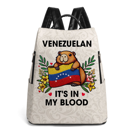 Venezuela está en mi sangre - Mochila de cuero personalizada - LA033_BP