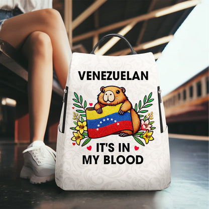 Venezuela, c'est dans mon sang ! Sac à dos en cuir personnalisé - LA033_BP