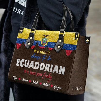 Nous n'avons pas choisi d'être équatoriens... Nous avons juste eu de la chance - Sac à main en cuir personnalisé - LA043_HB