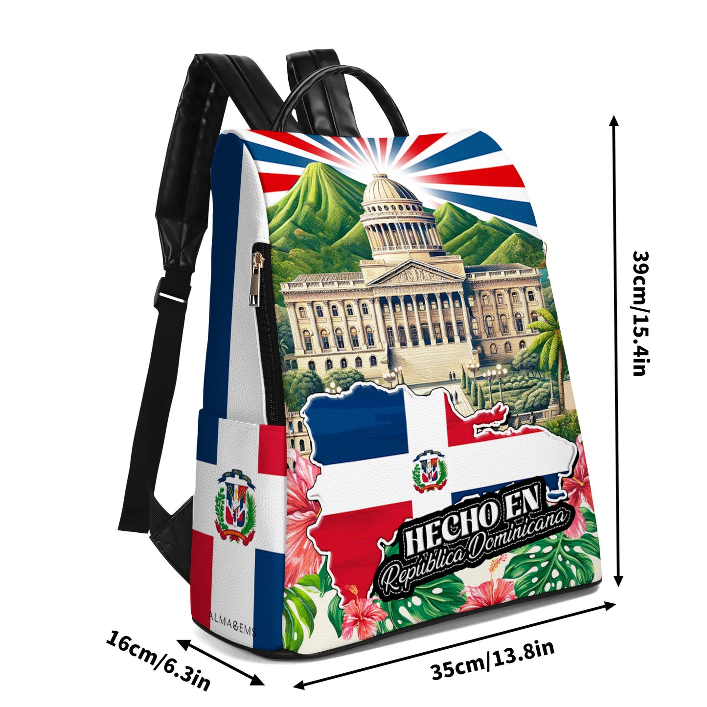 Hecho en República Dominicana - Mochila De Cuero Personalizada - LA051_BP