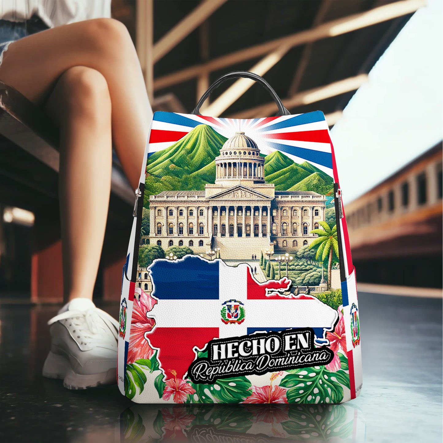 Hecho en República Dominicana - Mochila De Cuero Personalizada - LA051_BP