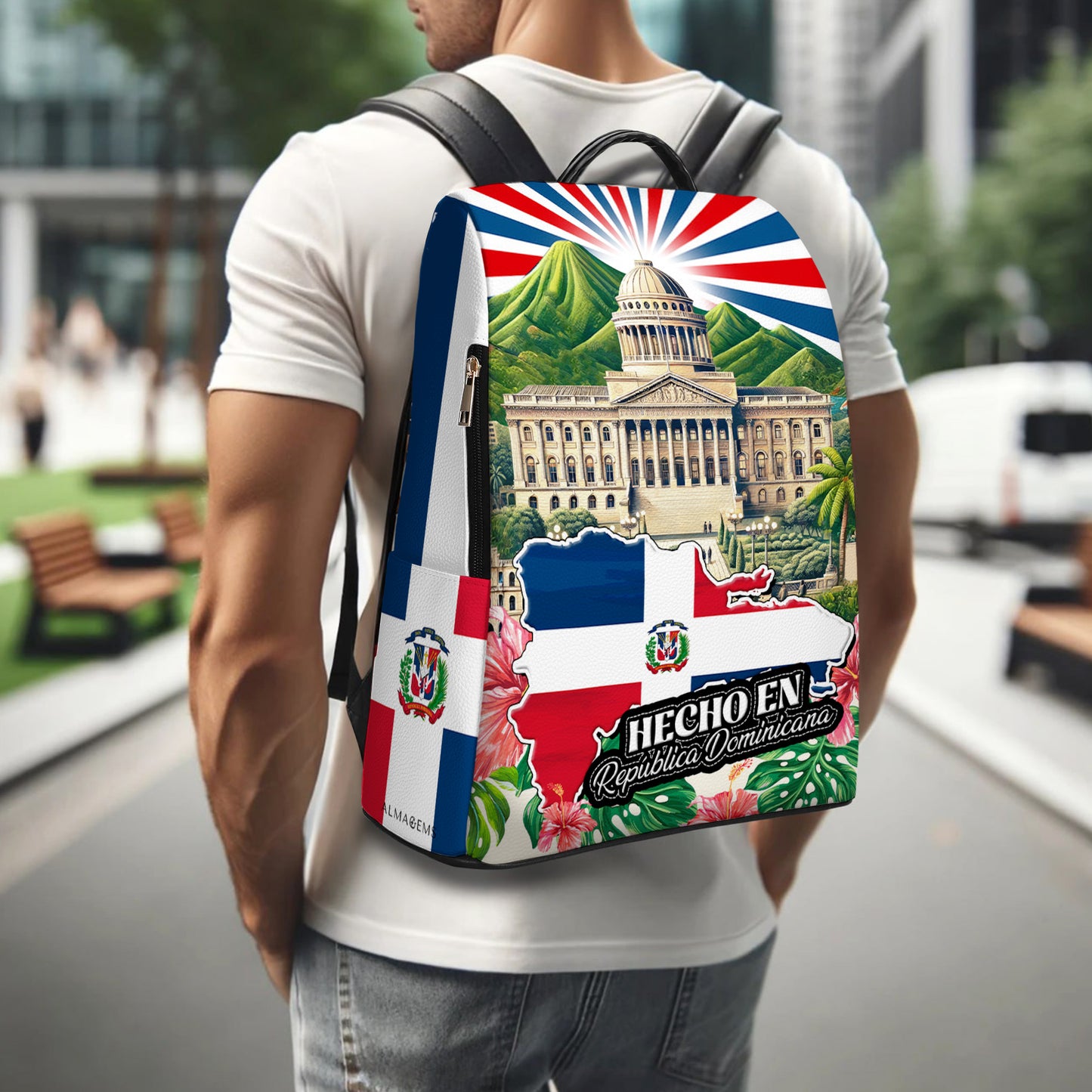 Hecho en República Dominicana - Mochila De Cuero Personalizada - LA051_BP