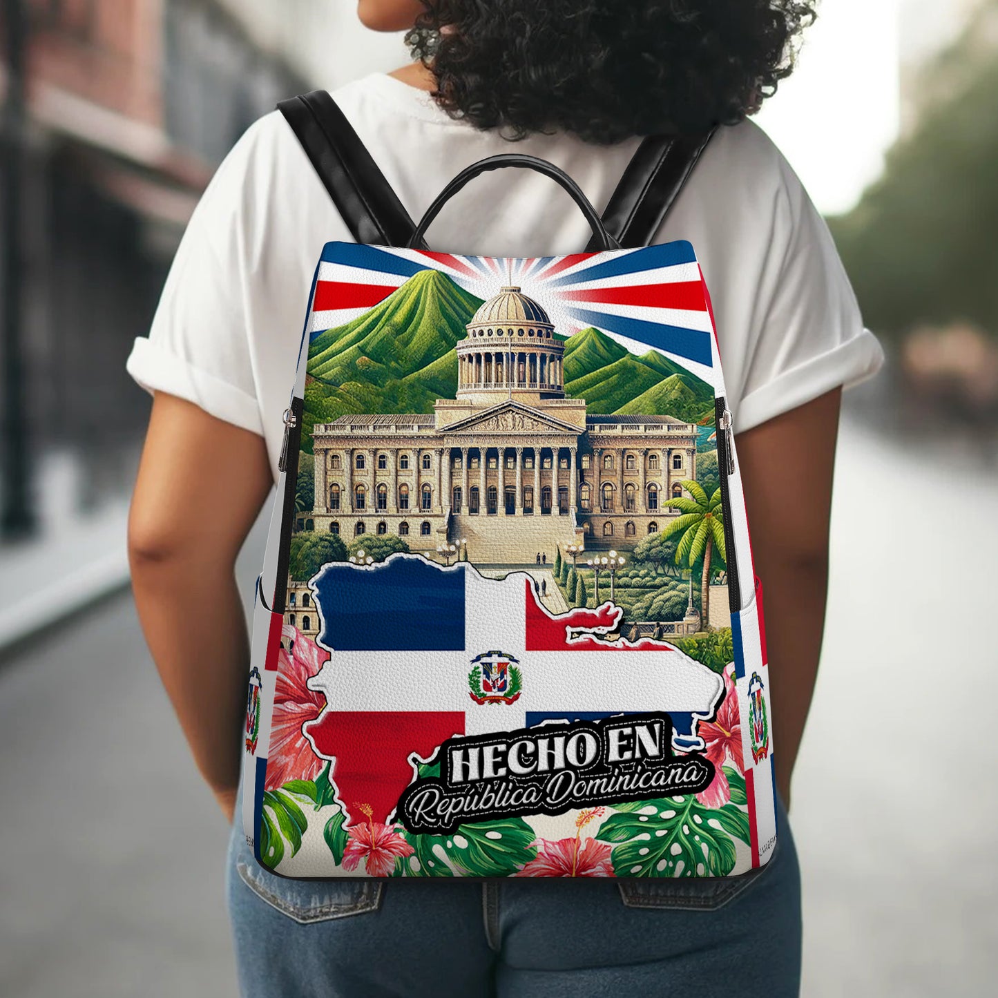 Hecho en República Dominicana - Mochila De Cuero Personalizada - LA051_BP
