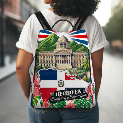 Hecho en República Dominicana - Mochila De Cuero Personalizada - LA051_BP
