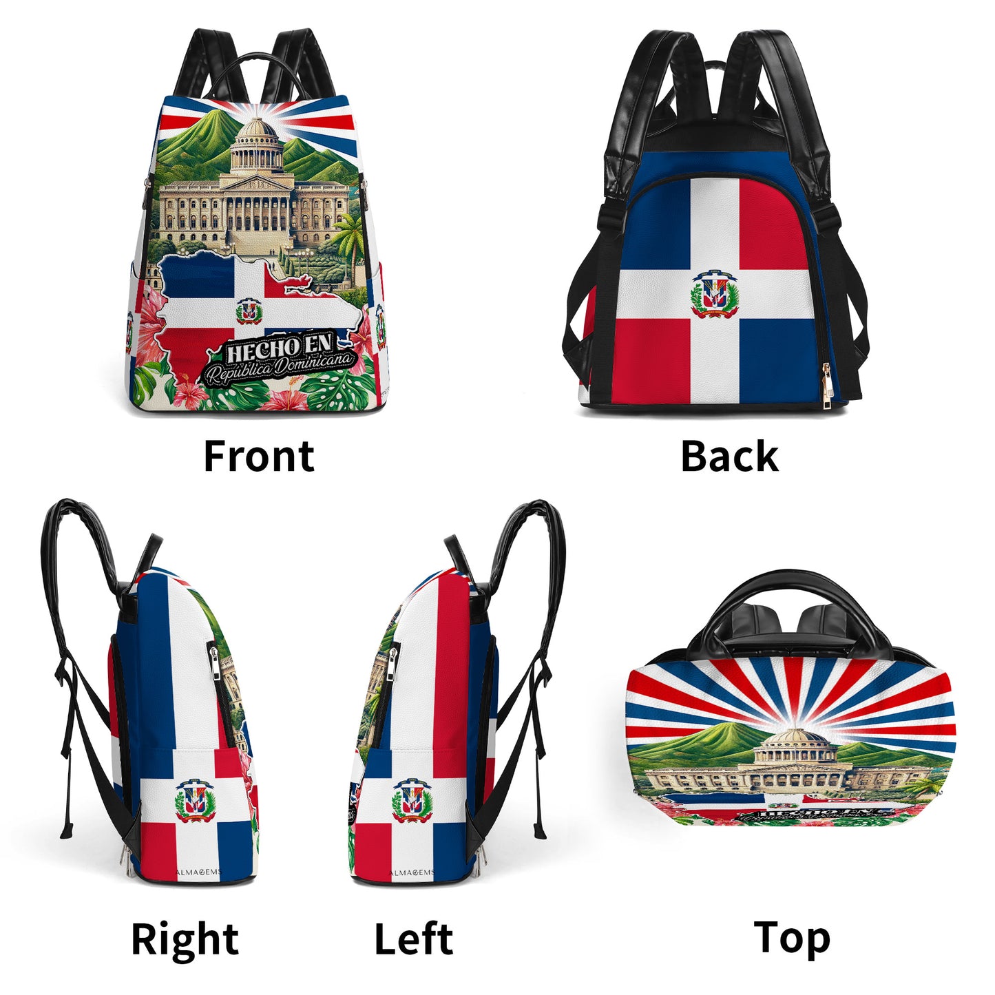 Hecho en República Dominicana - Mochila De Cuero Personalizada - LA051_BP