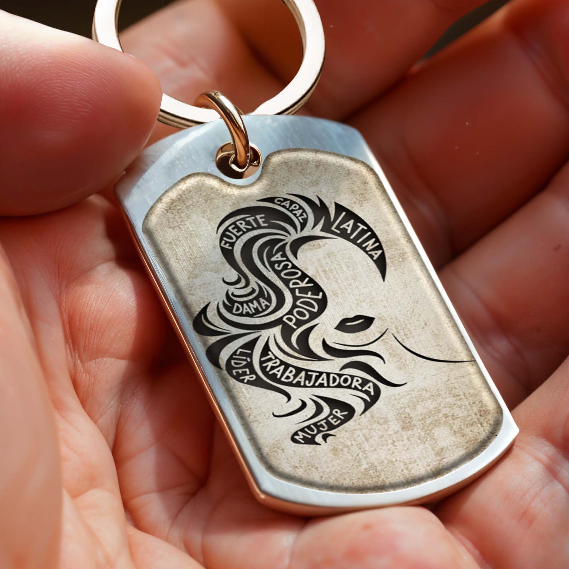 Strong Latina Lady Force And Tradition Keychain