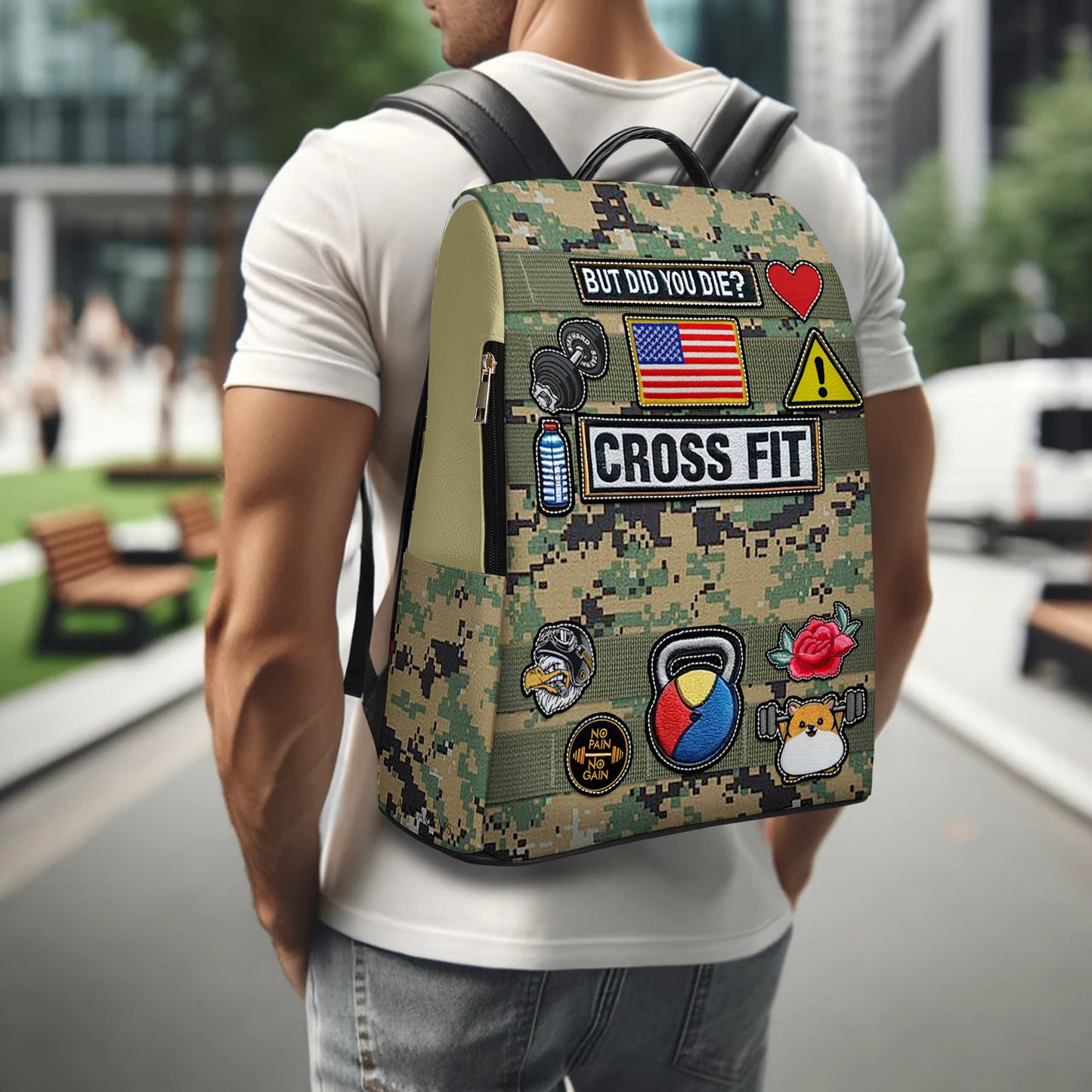 « Mais es-tu mort ? » - Crossfit - Sac à dos en cuir personnalisé - BP_FN09
