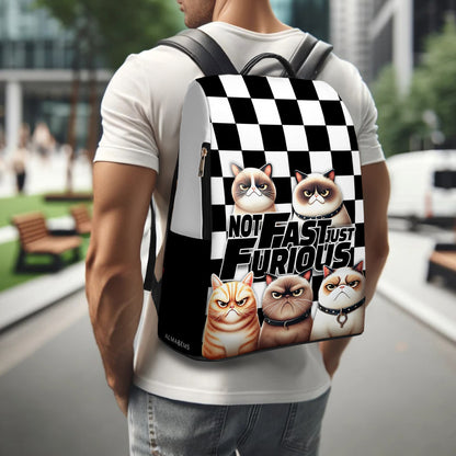 Not Fast Just Furious - Personalized Custom Leather BackPack - BP_CAT05