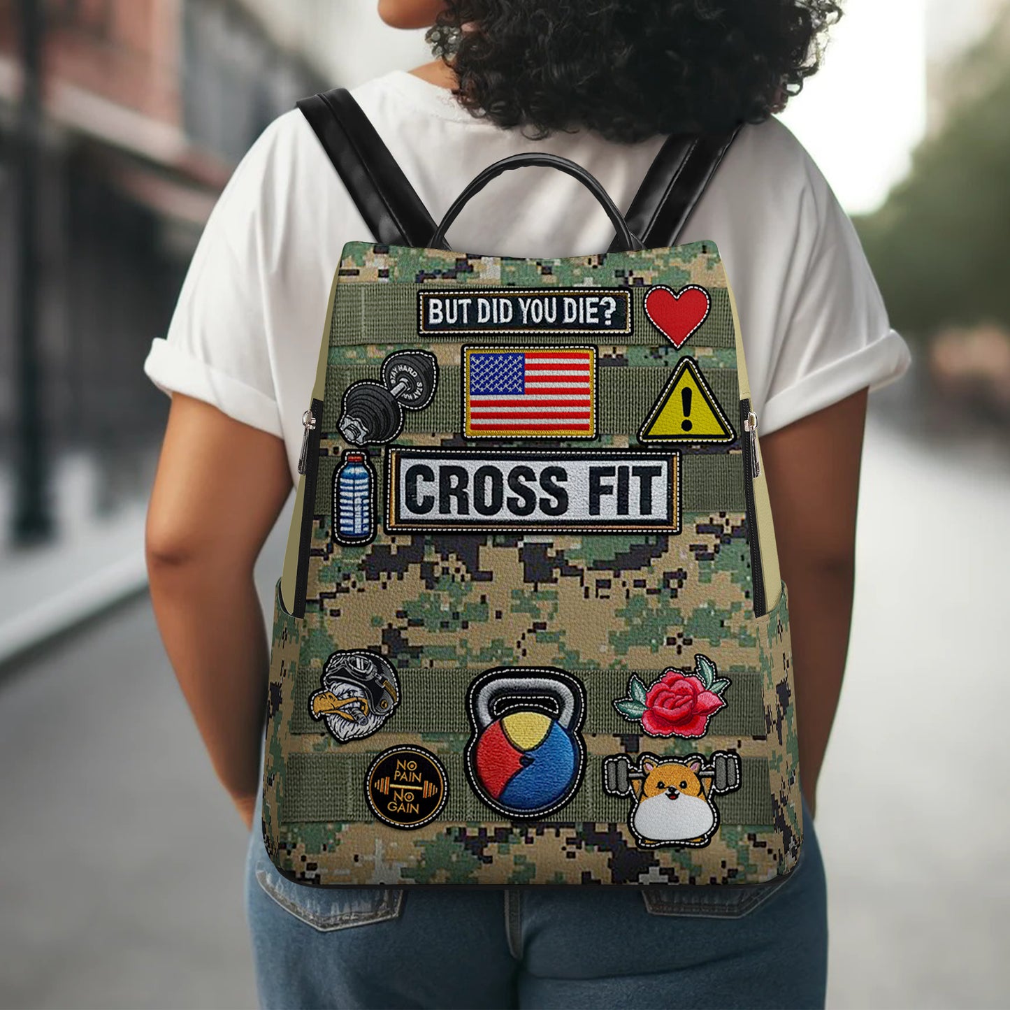 « Mais es-tu mort ? » - Crossfit - Sac à dos en cuir personnalisé - BP_FN09