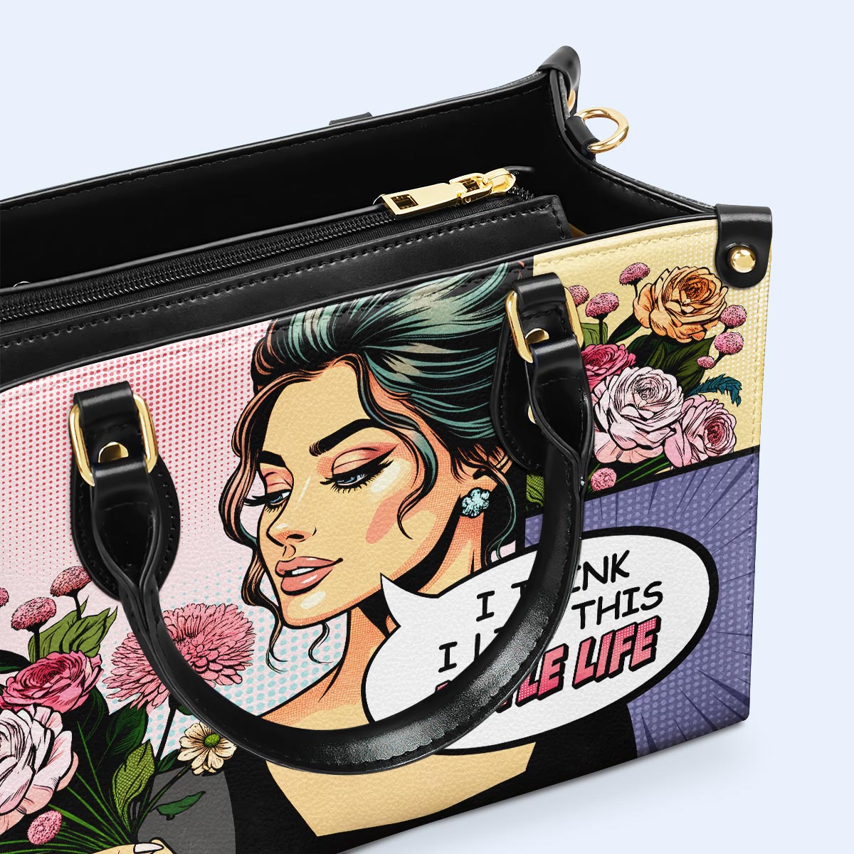 Creo que me gusta esta pequeña vida - Bolso de cuero personalizado - LL01
