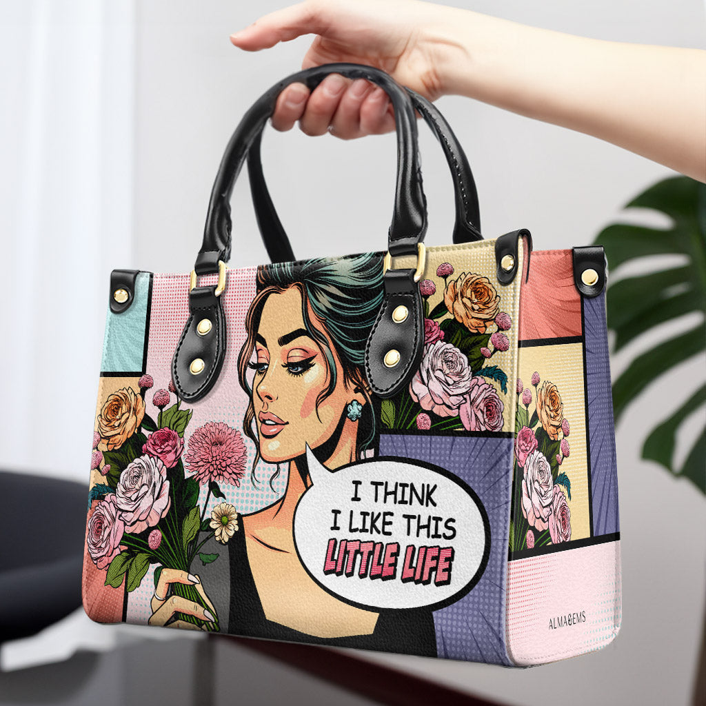 Creo que me gusta esta pequeña vida - Bolso de cuero personalizado - LL01