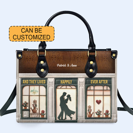Y vivieron felices para siempre - Bolso de mano de cuero personalizado para enamorados - LL08