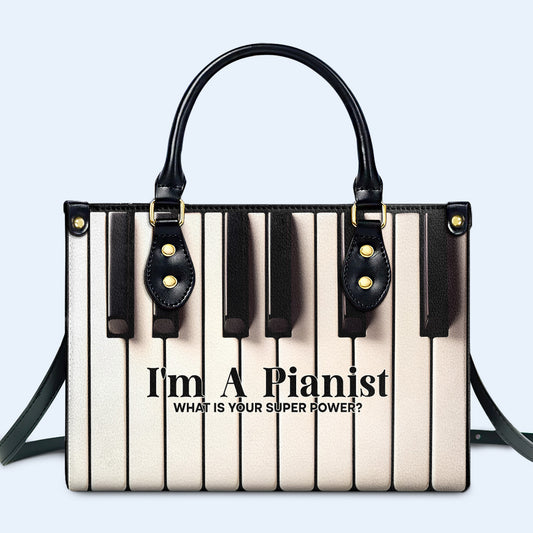 Soy pianista - Bolso de mano de cuero personalizado - LL11