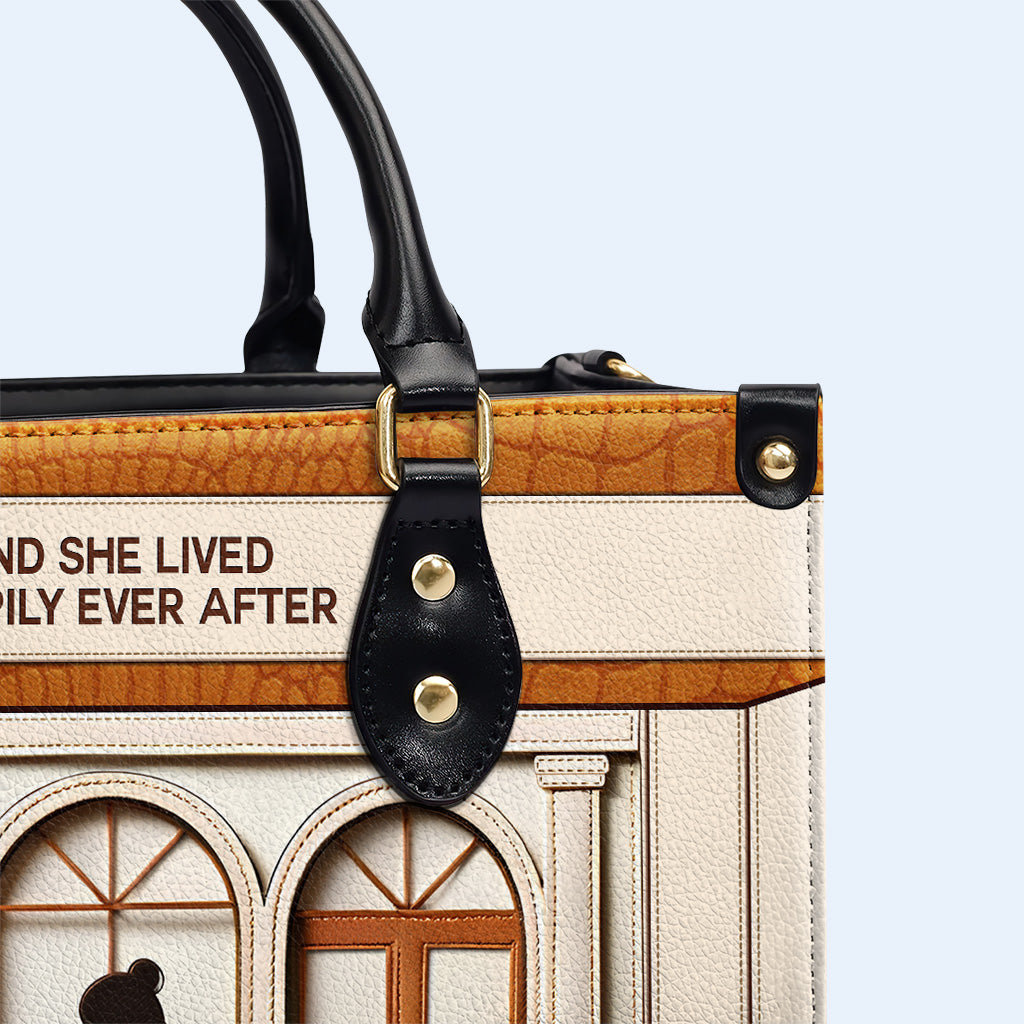 And She Lived Happily Ever After - Personalized Custom Leather Handbag For Reading Lovers - LL12