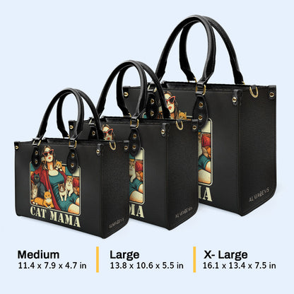 CAT MAMA - Sac à main en cuir personnalisé pour les amoureux des chats - LL18