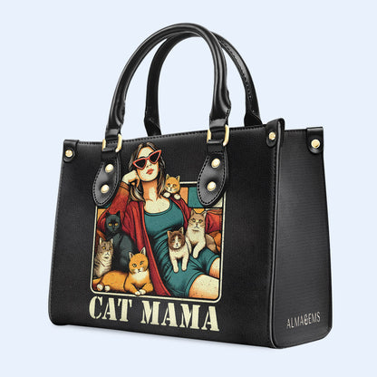 CAT MAMA - Sac à main en cuir personnalisé pour les amoureux des chats - LL18